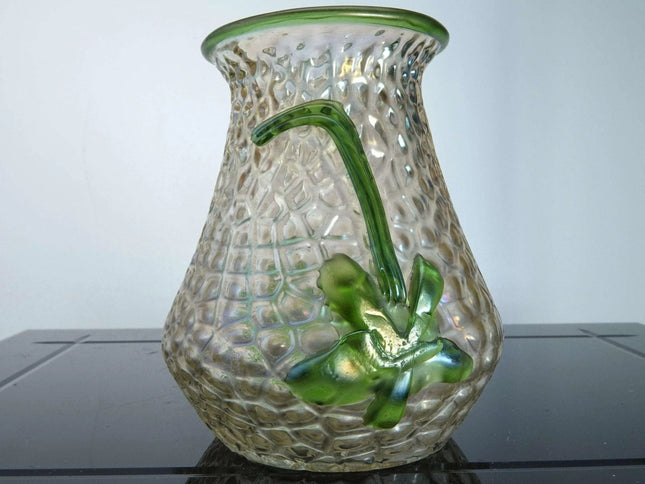 c1900 Kralik Martele Verre-de-Soie Art Nouveau Bohemian art glass vase - Estate Fresh Austin