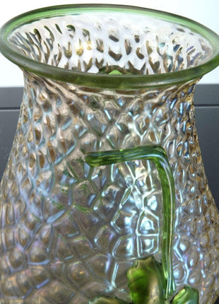 c1900 Kralik Martele Verre - de - Soie Art Nouveau Bohemian art glass vase - Estate Fresh Austin