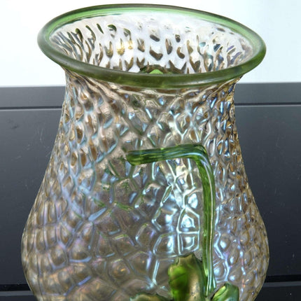 c1900 Kralik Martele Verre - de - Soie Art Nouveau Bohemian art glass vase - Estate Fresh Austin