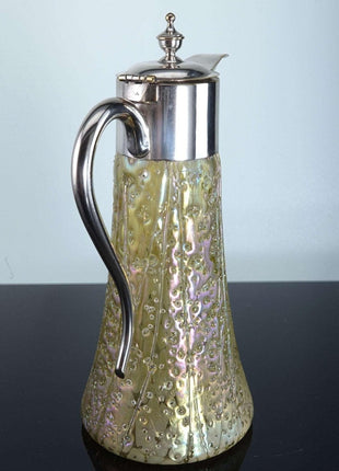 c1900 Kralik/Loetz Bohemian Iridescent Art Glass Small Claret Jug/Syrup pitcher - Estate Fresh Austin