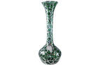 c1900 Large American Sterling Silver Overlay Vase over emerald green glass - Estate Fresh Austin