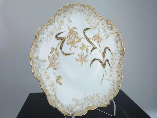 c1900 Limoges Plate with Raised gold fancy rim - Estate Fresh Austin