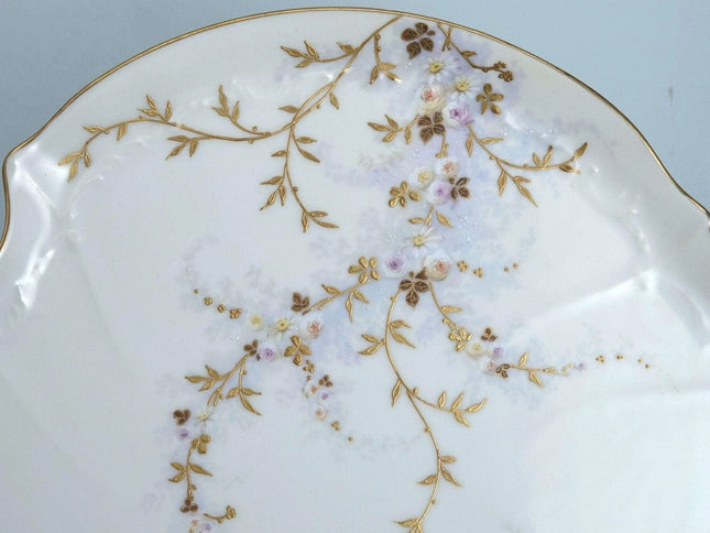 c1900 LS&S Hand Painted Limoges Raised Gold tray - Estate Fresh Austin