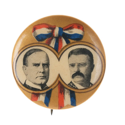 c1900 McKinley Roosevelt Jugate 1.25" - Estate Fresh Austin