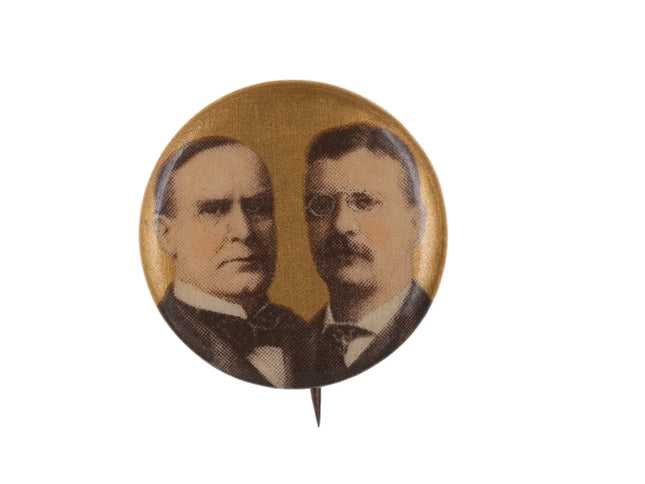 c1900 McKinley Roosevelt Jugate 7/8" o - Estate Fresh Austin