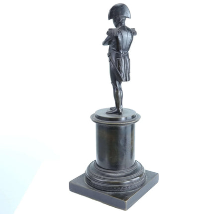 c1900 Miniature Napoleon Bronze Statue receipt from 1979 antique shop 9 3/8" tal - Estate Fresh Austin
