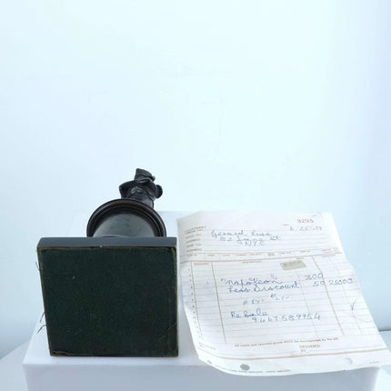 c1900 Miniature Napoleon Bronze Statue receipt from 1979 antique shop 9 3/8" tal - Estate Fresh Austin