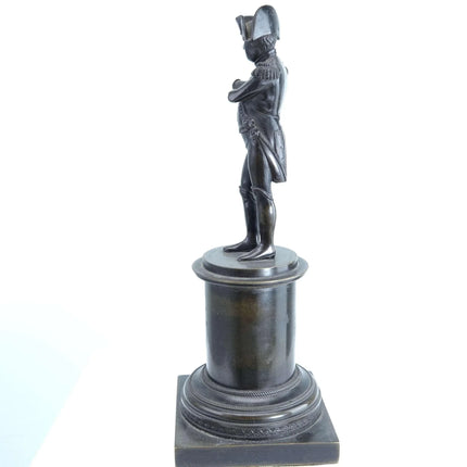 c1900 Miniature Napoleon Bronze Statue receipt from 1979 antique shop 9 3/8" tal - Estate Fresh Austin