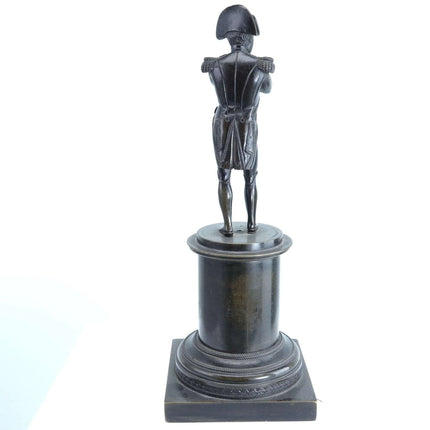 c1900 Miniature Napoleon Bronze Statue receipt from 1979 antique shop 9 3/8" tal - Estate Fresh Austin