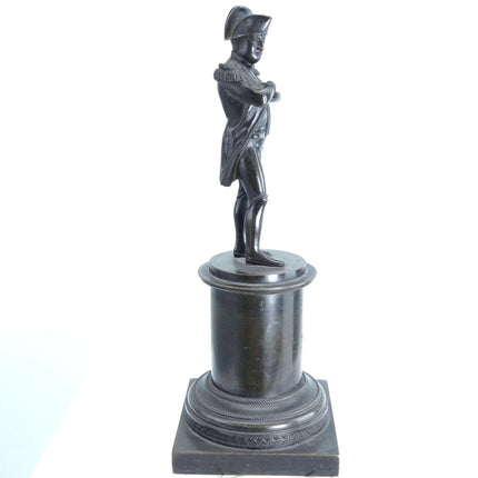 c1900 Miniature Napoleon Bronze Statue receipt from 1979 antique shop 9 3/8" tal - Estate Fresh Austin