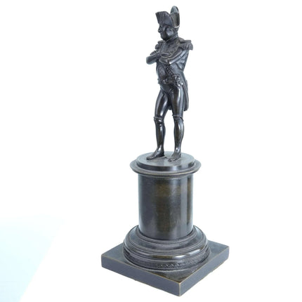 c1900 Miniature Napoleon Bronze Statue receipt from 1979 antique shop 9 3/8" tal - Estate Fresh Austin