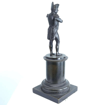 c1900 Miniature Napoleon Bronze Statue receipt from 1979 antique shop 9 3/8" tal - Estate Fresh Austin