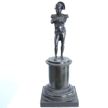 c1900 Miniature Napoleon Bronze Statue receipt from 1979 antique shop 9 3/8" tal - Estate Fresh Austin