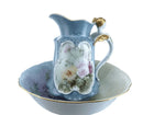 c1900 PL Limoges France Hand Painted Limoges Porcelain Wash Bowl and Pitcher Set - Estate Fresh Austin