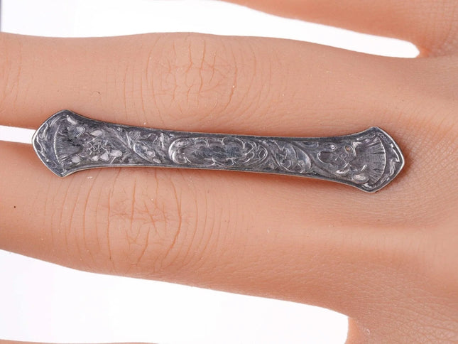 c1900 R Blackington American Art Nouveau Sterling brooch pin - Estate Fresh Austin