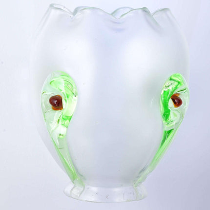 c1900 Uranium glass applied lamp shade with 2.25" fitter - Estate Fresh Austin