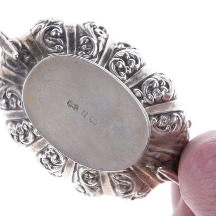 c1902 British Sterling silver Repousse Master salt/spoons set - Estate Fresh Austin