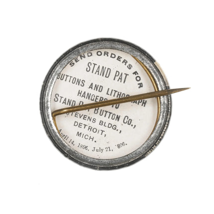 c1904 Theodore Roosevelt Stand Pat Picture Pin Political Jugate - Estate Fresh Austin