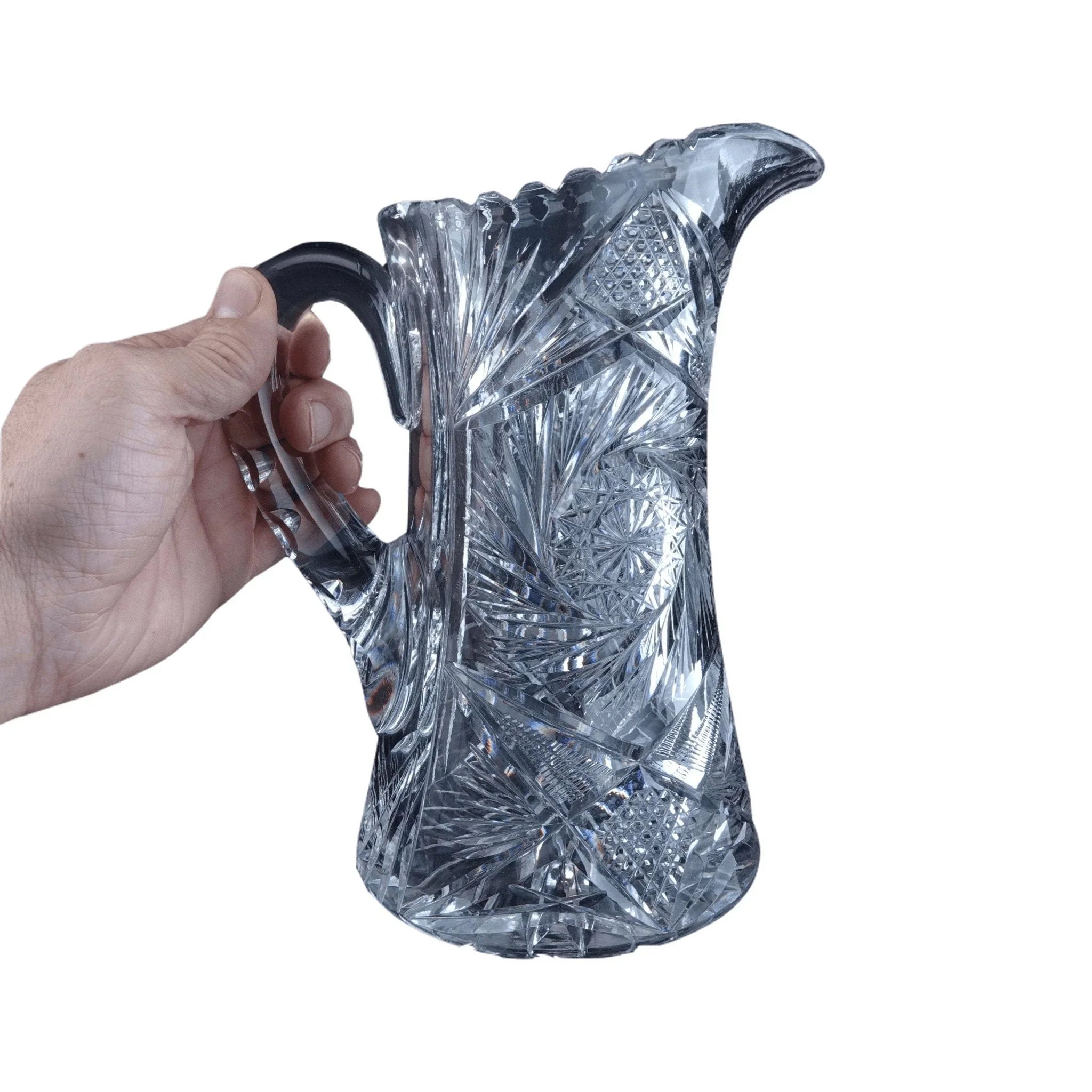 Amerikanischer Wasserkrug aus geschliffenem Glas aus der Zeit um 1905 – Estate Fresh Austin