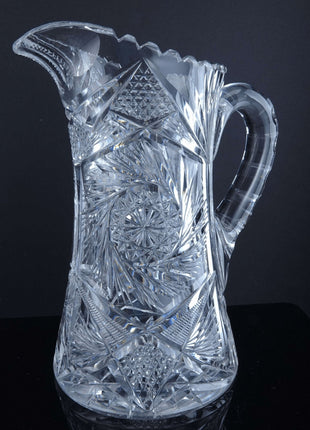 c1905 American Brilliant Period Cut glass Water Pitcher - Estate Fresh Austin