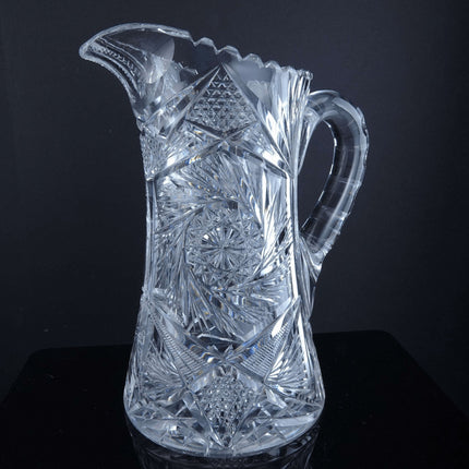 c1905 American Brilliant Period Cut glass Water Pitcher - Estate Fresh Austin