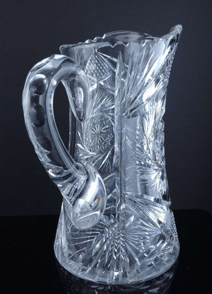 c1905 American Brilliant Period Cut glass Water Pitcher - Estate Fresh Austin