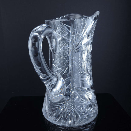 c1905 American Brilliant Period Cut glass Water Pitcher - Estate Fresh Austin