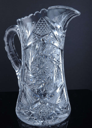 c1905 American Brilliant Period Cut glass Water Pitcher - Estate Fresh Austin