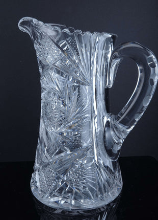 c1905 American Brilliant Period Cut glass Water Pitcher - Estate Fresh Austin