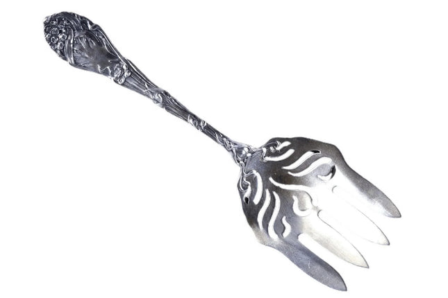 c1905 R Blackington Art Nouveau American Sterling Serving fork - Estate Fresh Austin