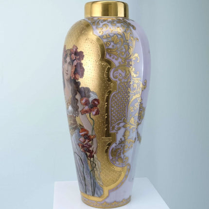 c1910 33cm Hand Painted Royal Vienna Style Art Nouveau Period and style portrait - Estate Fresh Austin