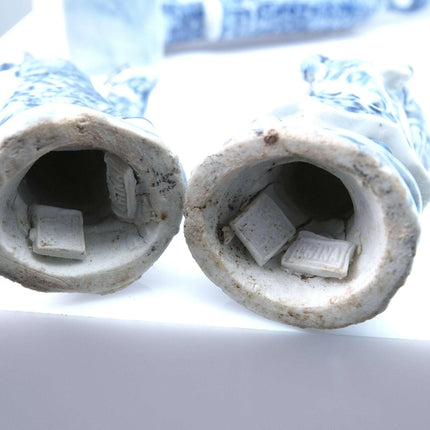 c1910 Antique Chinese Blue and Whit Fu Lu Shou Figues Lot - Estate Fresh Austin