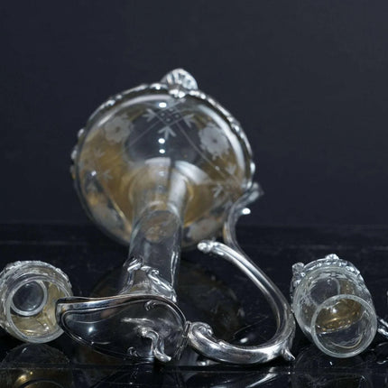 c1910 Art Nouveau 800 Silver Mounted cordial set - Estate Fresh Austin