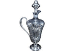 c1910 Art Nouveau American Sterling Silver Mounted Intaglio Cut Decanter - Estate Fresh Austin