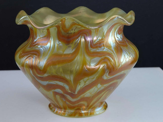 c1910 Bohemian Loetz Phaenomen Art glass shade - Estate Fresh Austin