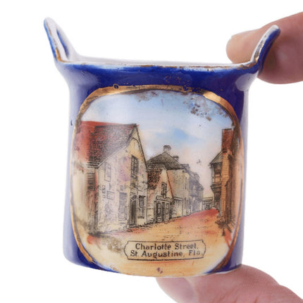 c1910 Charlotte Street St Augustine Florida Cobalt German Souvenir Toothpick hol - Estate Fresh Austin