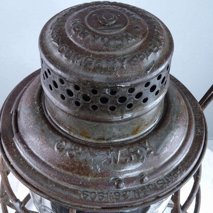 c1910 Chicago and North Western Railway C&NW RY Tall Globe Railroad lantern - Estate Fresh Austin