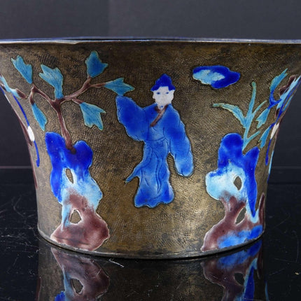 c1910 Chinese Canton Enamel Cachepot Bonsai Planter - Estate Fresh Austin