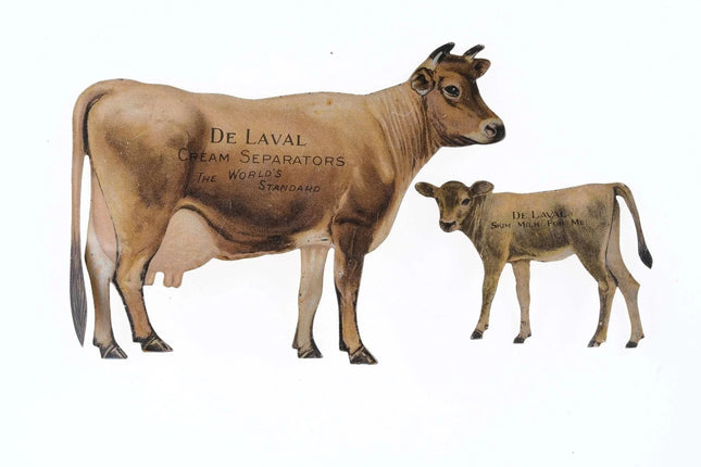 c1910 De Laval Cream Separator Diecut tin advertising cows - Estate Fresh Austin