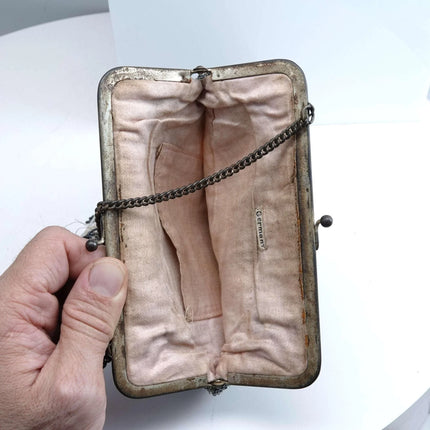 c1910 German Beaded Handbag with Roses - Estate Fresh Austin