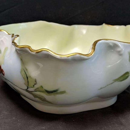 c1910 Haviland Limoges Large Centerpiece Bowl Roses - Estate Fresh Austin