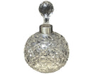 c1910 Large English Cut Glass Perfume Bottle with Sterling Band - Estate Fresh Austin