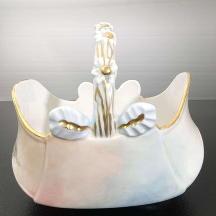 c1910 Limoges Basket Hand Painted Roses and Heavy Gold - Estate Fresh Austin