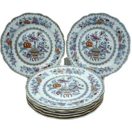 c1910 Royal Doulton Bottle Japan Chinoisiere Imari British Imari 9.5" Luncheon - Estate Fresh Austin