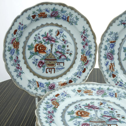 c1910 Royal Doulton Bottle Japan Chinoisiere Imari British Imari 9.5" Luncheon - Estate Fresh Austin