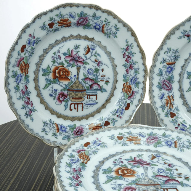 c1910 Royal Doulton Bottle Japan Chinoisiere Imari British Imari 9.5" Luncheon - Estate Fresh Austin