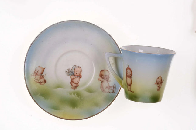 c1910 Royal Rudolstadt Rose O'Neil Kewpie Cup and Saucer - Estate Fresh Austin
