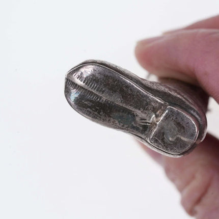 c1910 Sterling Silver Boot Form match holder pendant - Estate Fresh Austin