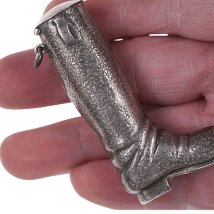 c1910 Sterling Silver Boot Form match holder pendant - Estate Fresh Austin