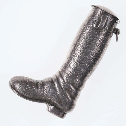 c1910 Sterling Silver Boot Form match holder pendant - Estate Fresh Austin